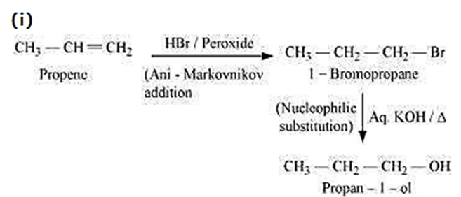 Propene to propan - 1 - ol