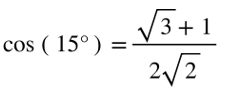 value of cos15°