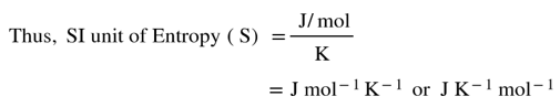 SI unit of Entropy