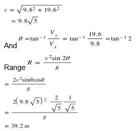 Vx = vcosθ and vertical be Vy = vsinθ