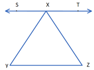 sum of angles of a triangle is 180