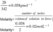 Number of moles of sugar