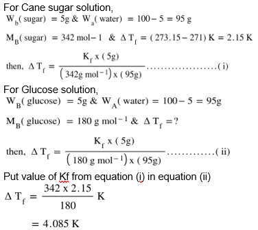 Freezing point temperature for 5% glucose