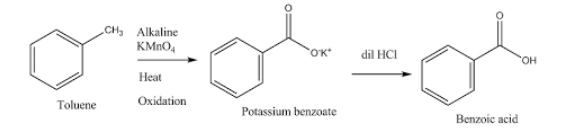 Toluene to Benzoic acid.