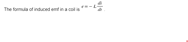 formula of induced emf in a coil