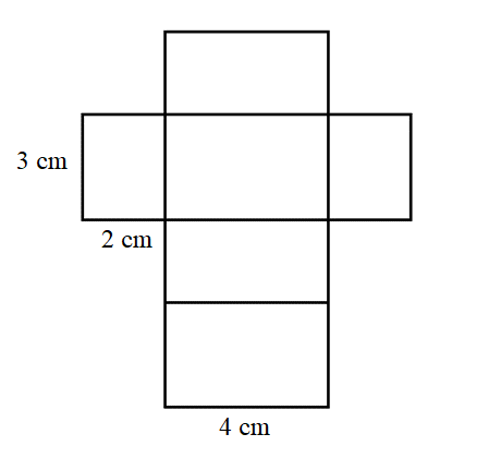 we have a net diagram of the given cuboid