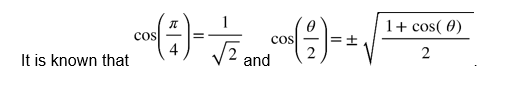 cos( π/8 )