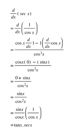 d/dx(secx)