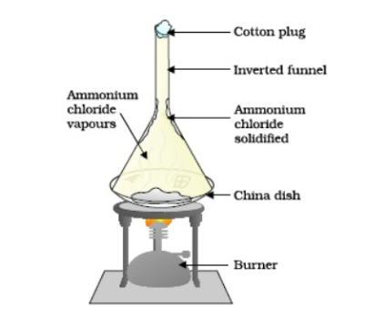 Draw a neat labelled diagram of Sublimation of Ammonium Chloride.
